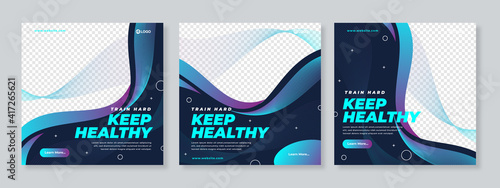 Trainer social media post design template Premium Vector