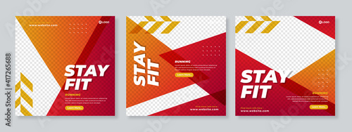Sports social media post design template Premium Vector