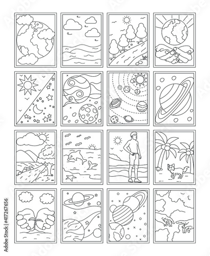 Creation Colouring Page Vectors Pack
