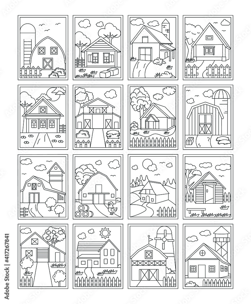 
Pack of Farmhouse Coloring Pages 

