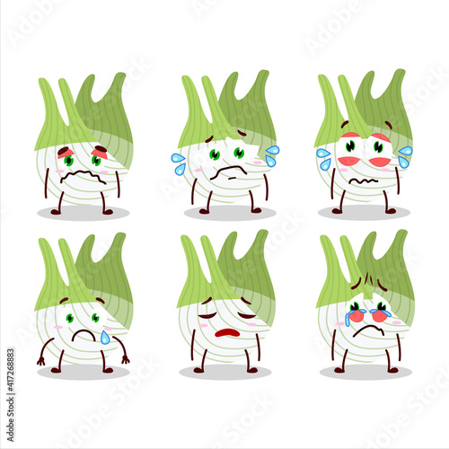 Fenel cartoon in character with sad expression