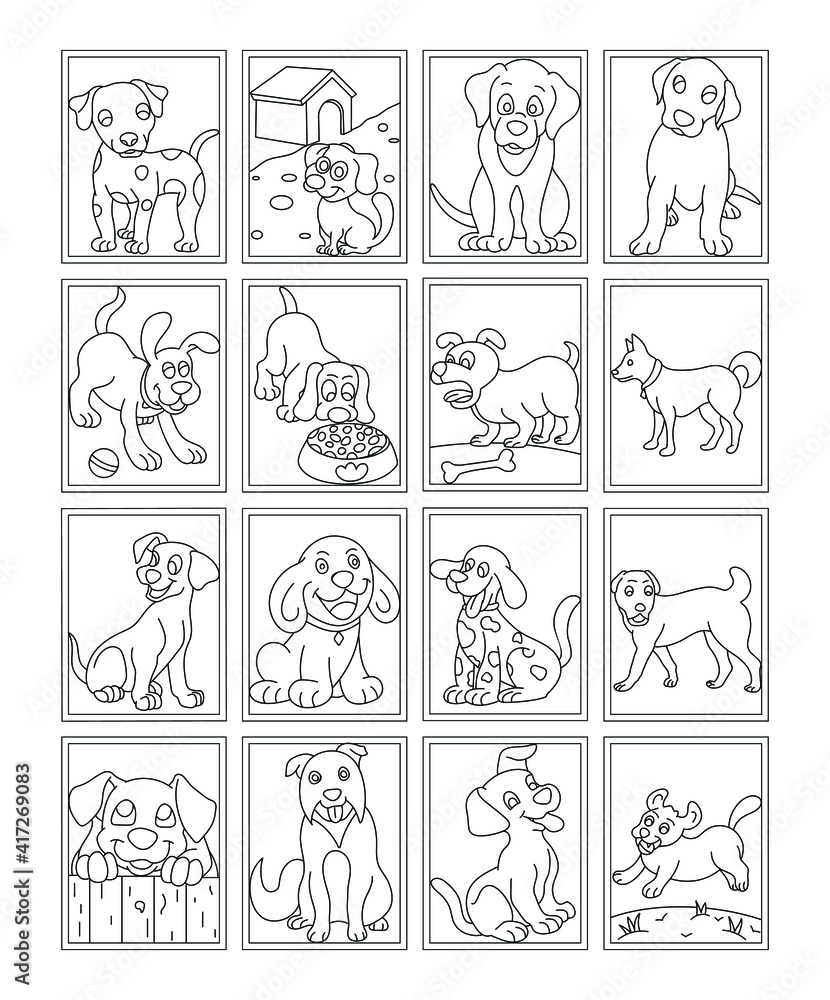 Fototapeta premium Pack of Dog Coloring Pages