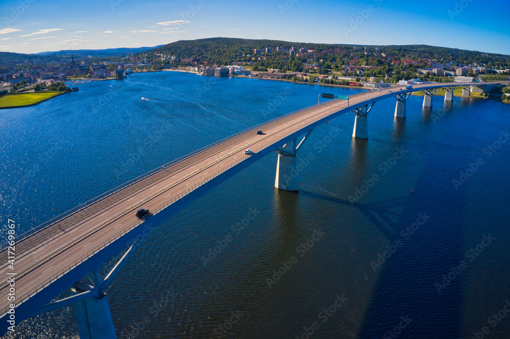 Bridge over bay in Sweden
