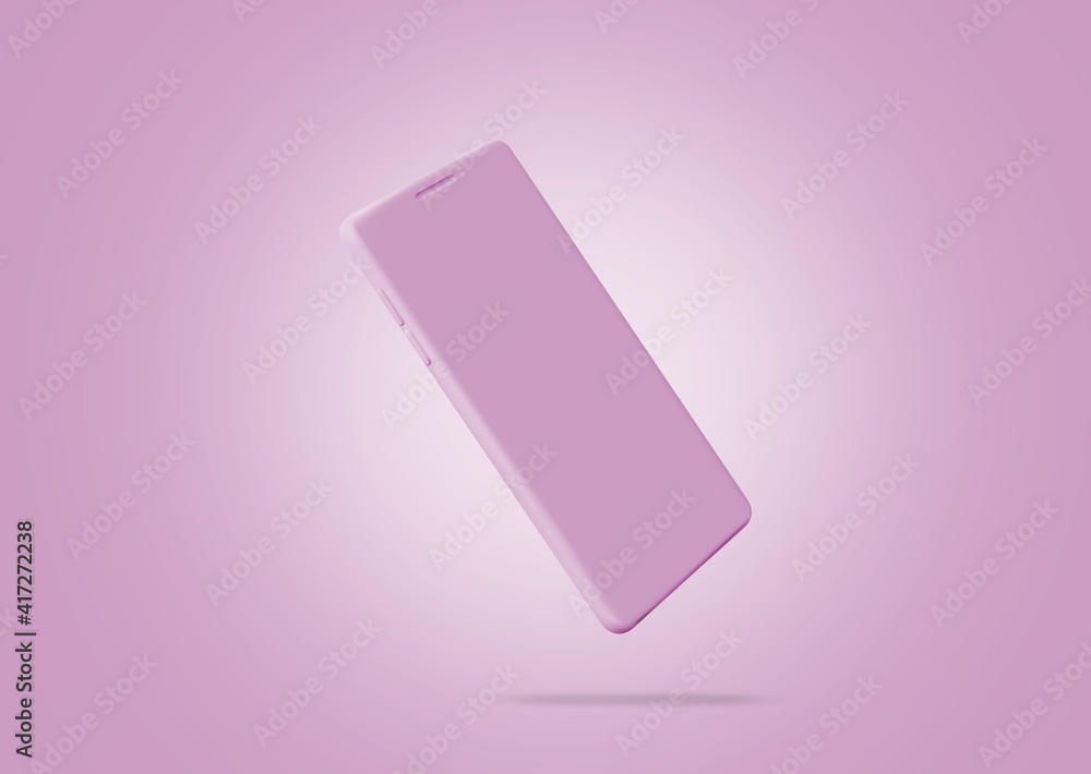 pink clay smartphone mockup with pink background 3d rendering pink clay smartphone mockup with pink background 3d rendering