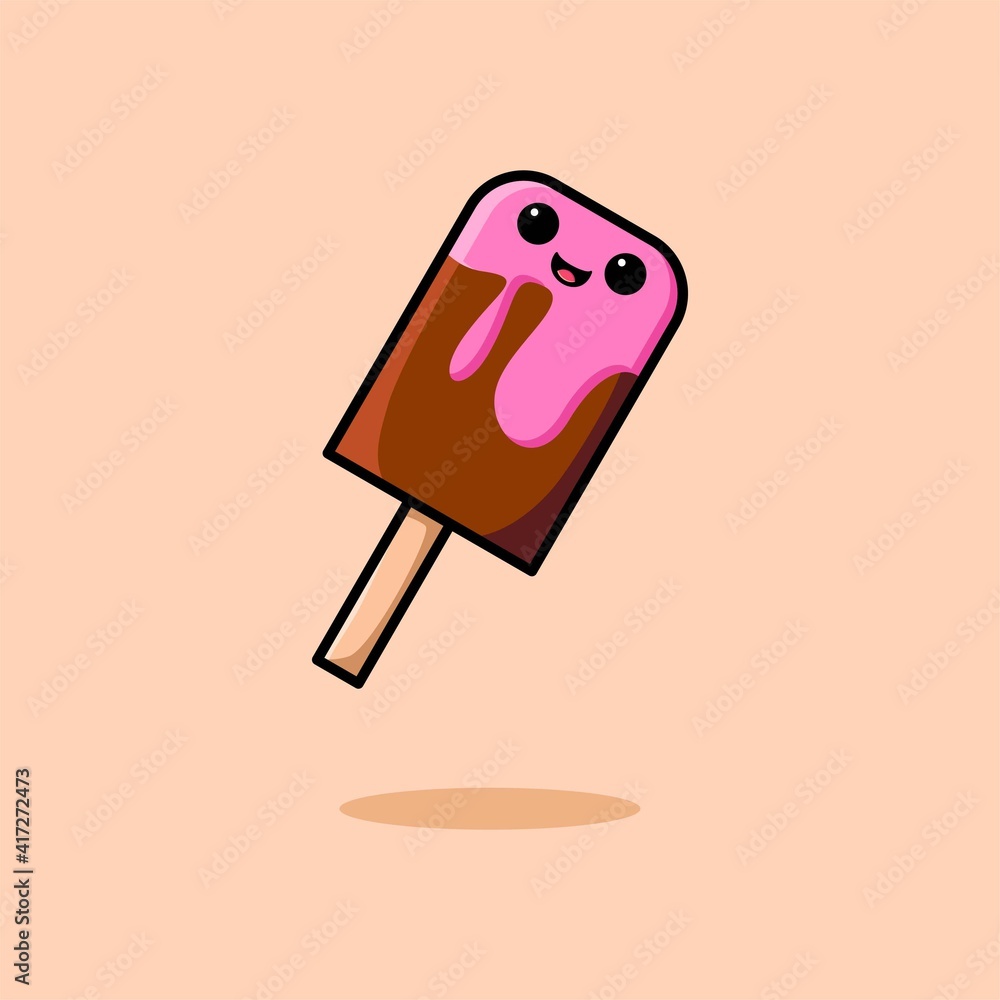 Cute ice cream cartoon illustration Cute ice cream cartoon illustration