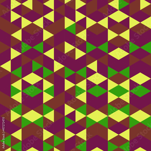 Vector background of triangles in colorful corner pattern. It can be used in cover design, book design, website background. Vector illustration.