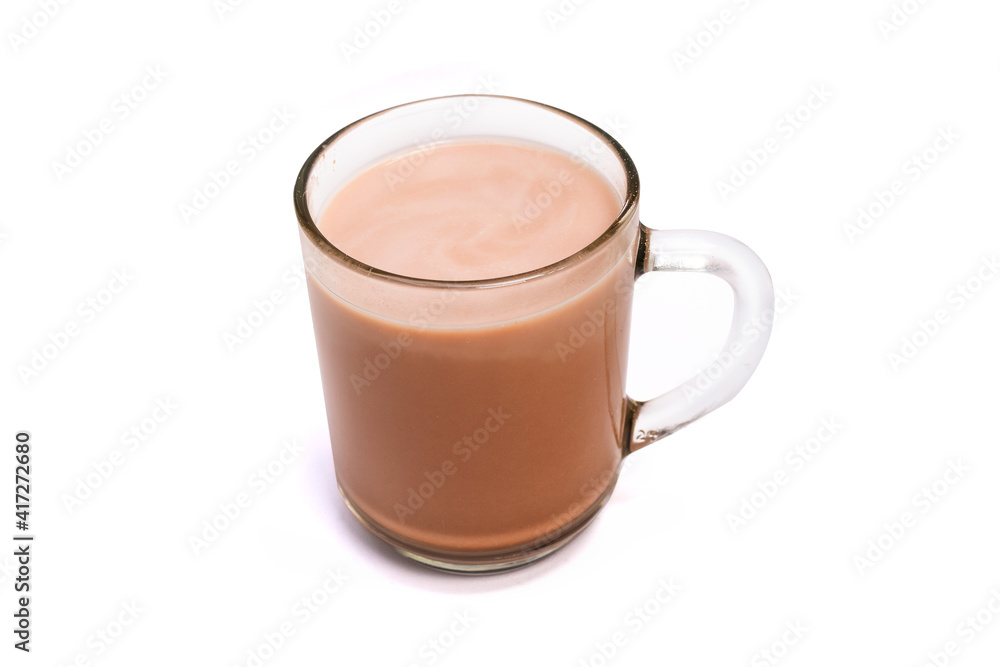 Glass of chocolate milk isolated white background Glass of chocolate milk isolated white background
