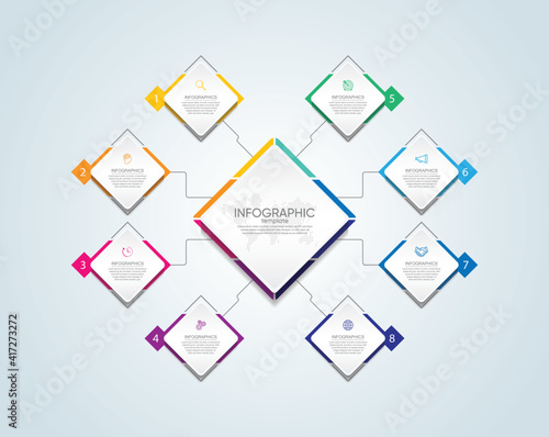 Presentation business infographic template colorful with 8 step