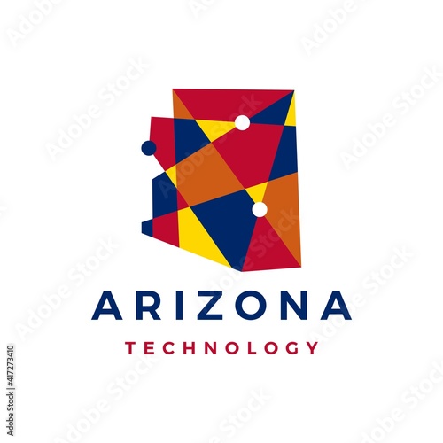 arizona technology geometric polygonal logo vector icon illustration