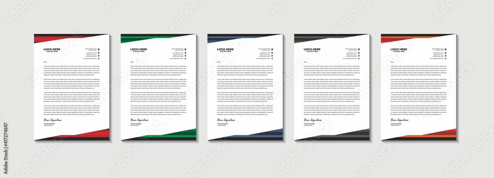 Obraz premium Illustration vector graphic of letterhead,perfect for letterhead template,letterhead business,letterhead office,office stationery,office needs,employees,etc