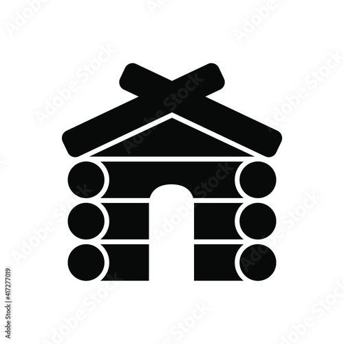 Wood cabin icon