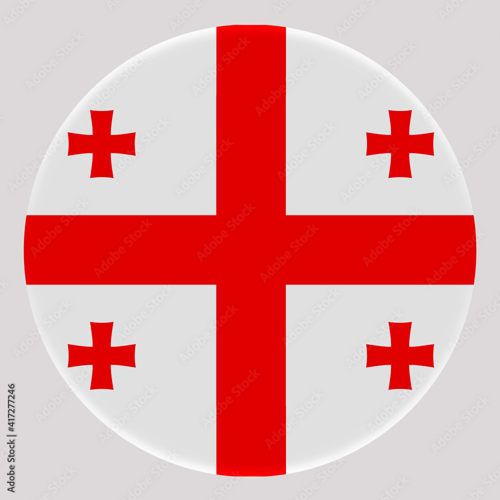 3D Flag of Georgia on circle