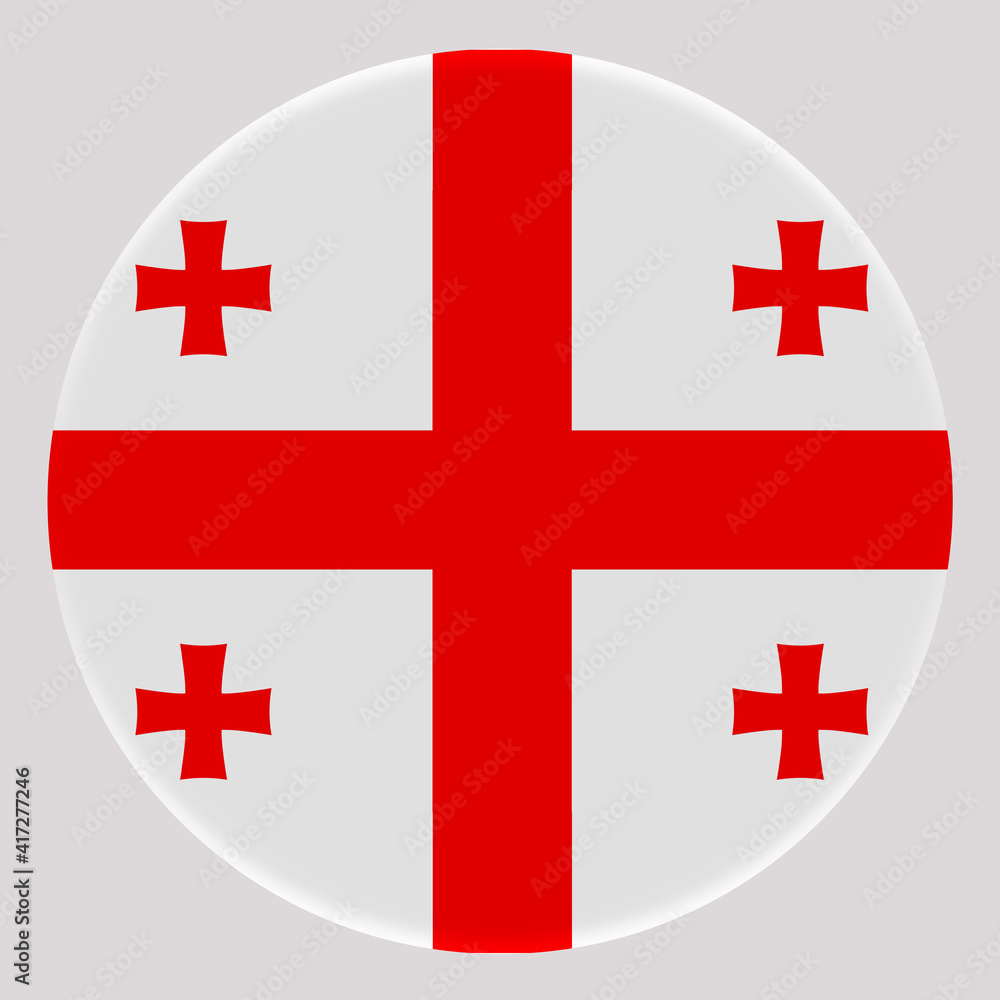 3D Flag of Georgia on circle 3D Flag of Georgia on circle