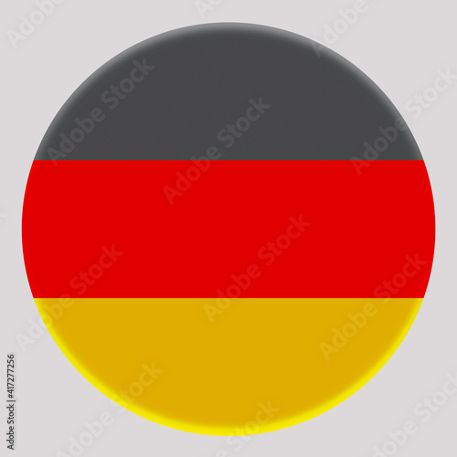 3D Flag of Germany on circle