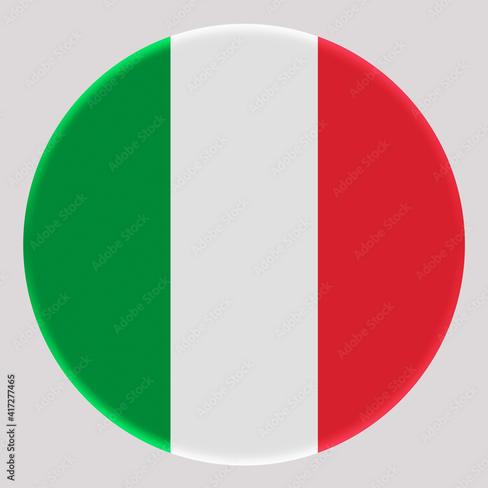 3D Flag of Italy on circle 3D Flag of Italy on circle