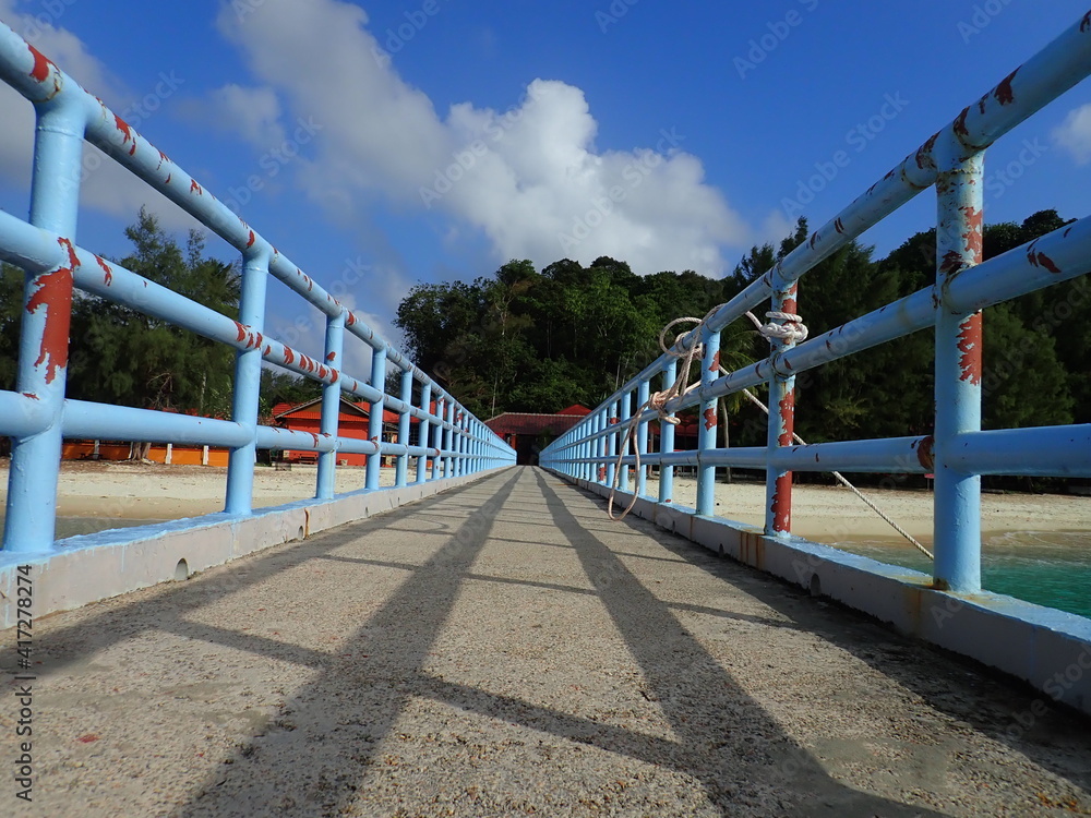 picture of jetty at Marine park Redang island, Malaysia picture of jetty at Marine park Redang island, Malaysia