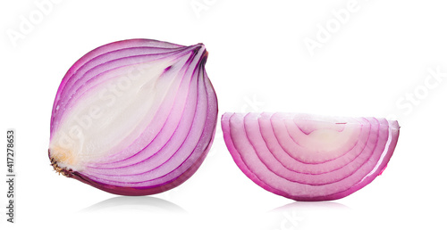 half onion isolated on background