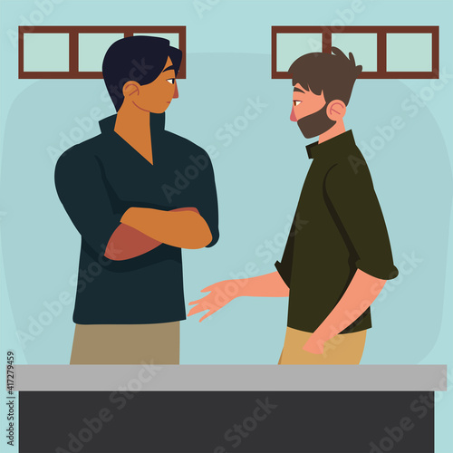 teamwork men discussing