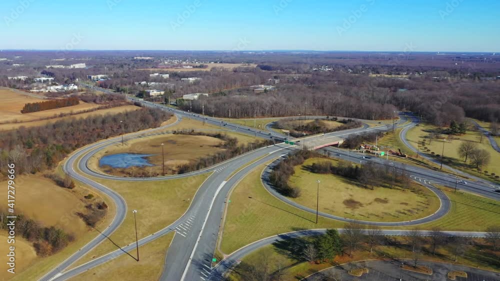 Aerial Arc View of Route 1 and the Highway Interchange in Princeton Aerial Arc View of Route 1 and the Highway Interchange in Princeton