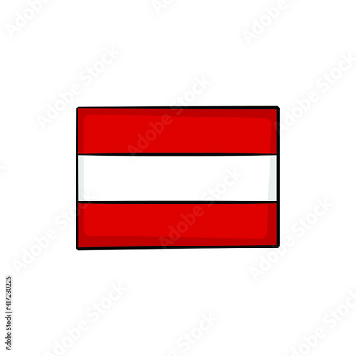Austria flag in drawing style isolated vector. Hand drawn object illustration for your presentation, teaching materials or others.