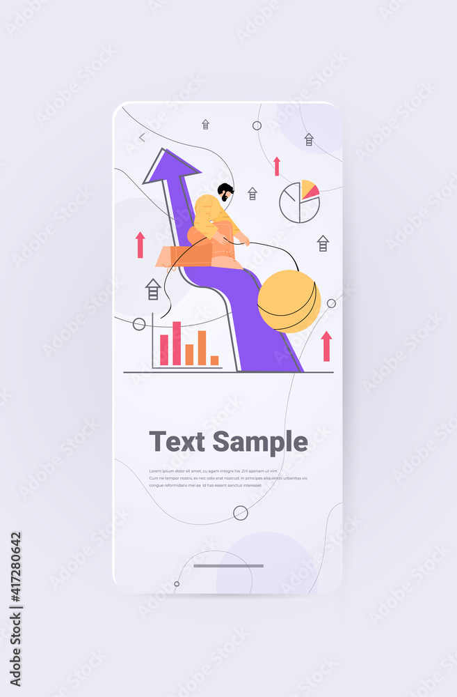 businessman pulling ball on financial arrow growth chart business success achievement leadership concept full length vertical copy space vector illustration businessman pulling ball on financial arrow growth chart business success achievement leadership concept full length vertical copy space vector illustration