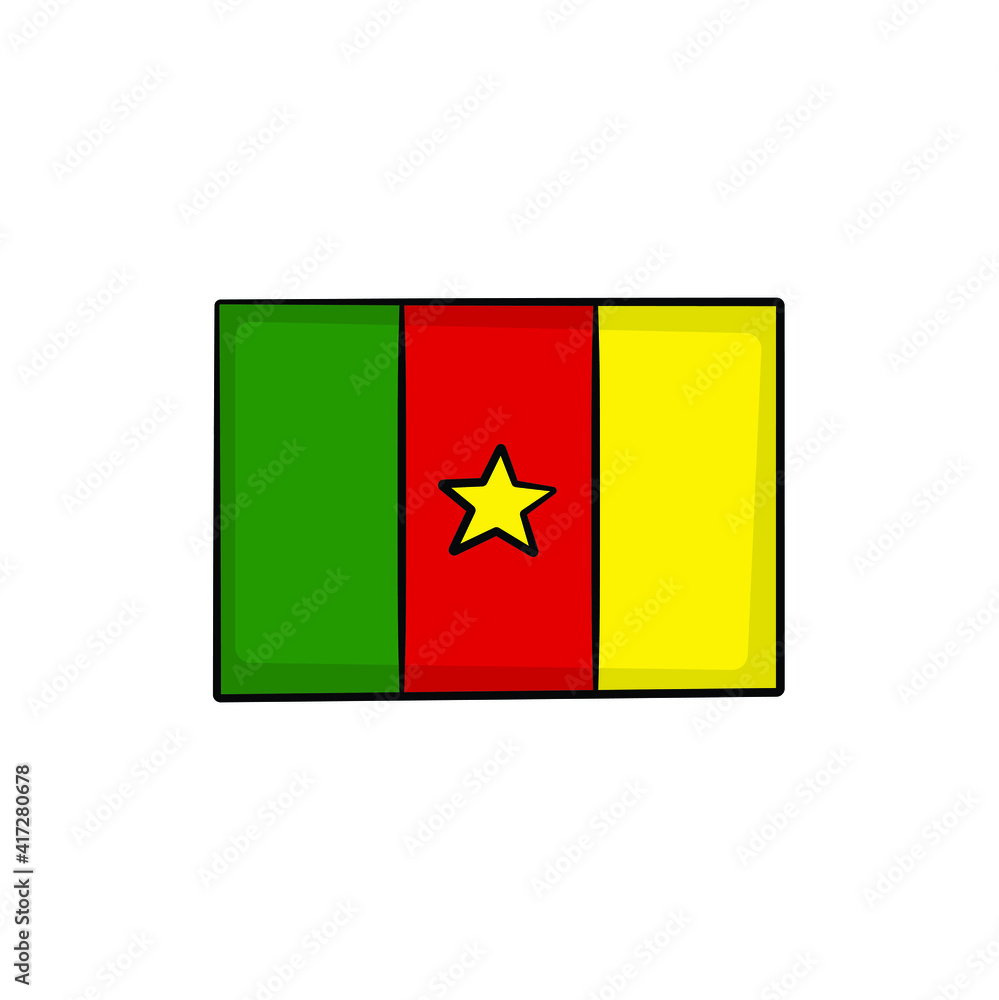 Cameroon flag in drawing style isolated vector. Hand drawn object illustration for your presentation, teaching materials or others. Cameroon flag in drawing style isolated vector. Hand drawn object illustration for your presentation, teaching materials or others.