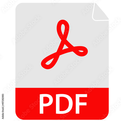 pdf icon on white background. file pdf icon sign. PDF format symbol. flat style. photo