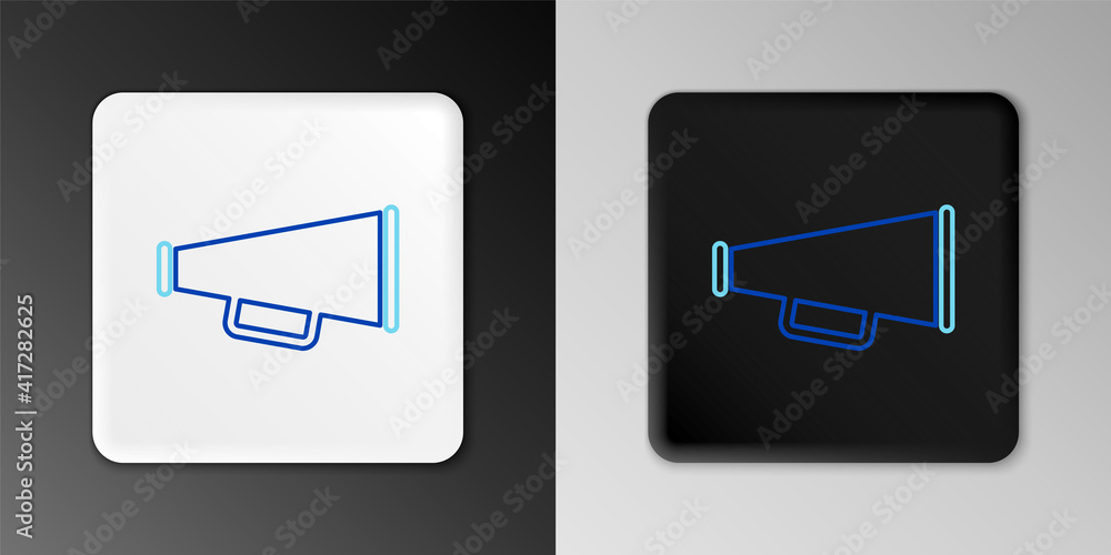 Line Megaphone icon isolated on grey background. Colorful outline concept. Vector. Line Megaphone icon isolated on grey background. Colorful outline concept. Vector.