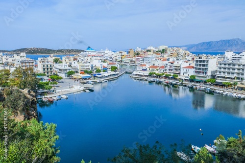 Voulismeni Lake in Agios Nikolaos Crete Greece