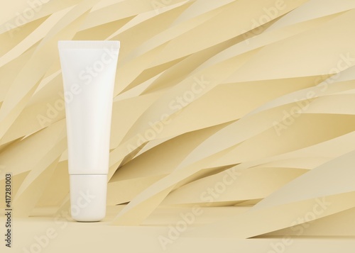 Wallpaper Mural cosmetic shopping online application smartphone. beauty product package mockup. cosmetic app with a mobile screen. shop on web store. phone with copy space. beauty product collection. 3d illustrator Torontodigital.ca