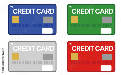 クレジットカード　素材　複数　イラスト