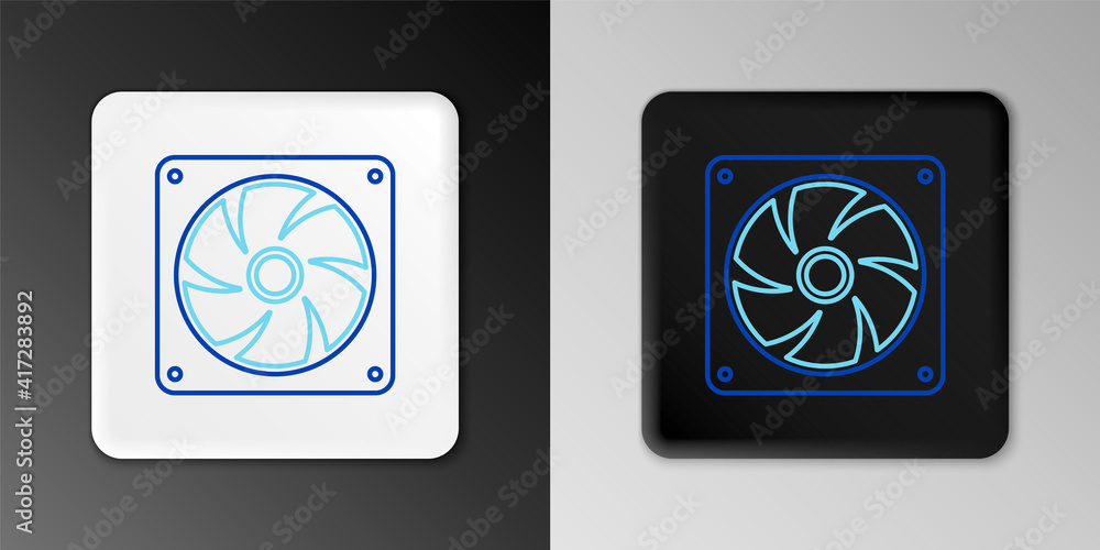 Line Computer cooler icon isolated on grey background. PC hardware fan. Colorful outline concept. Vector. Line Computer cooler icon isolated on grey background. PC hardware fan. Colorful outline concept. Vector.