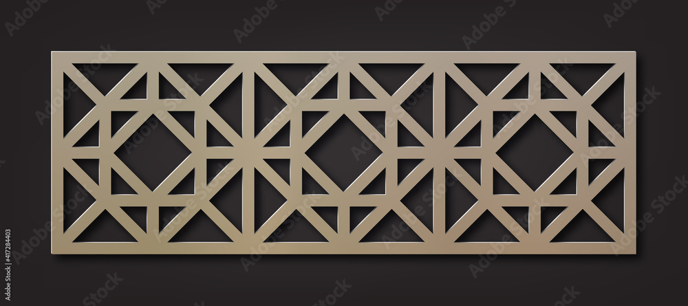 Laser Cutting Template. Decorative Panel. Oriental geometric pattern. Laser Cutting Template. Decorative Panel. Oriental geometric pattern.
