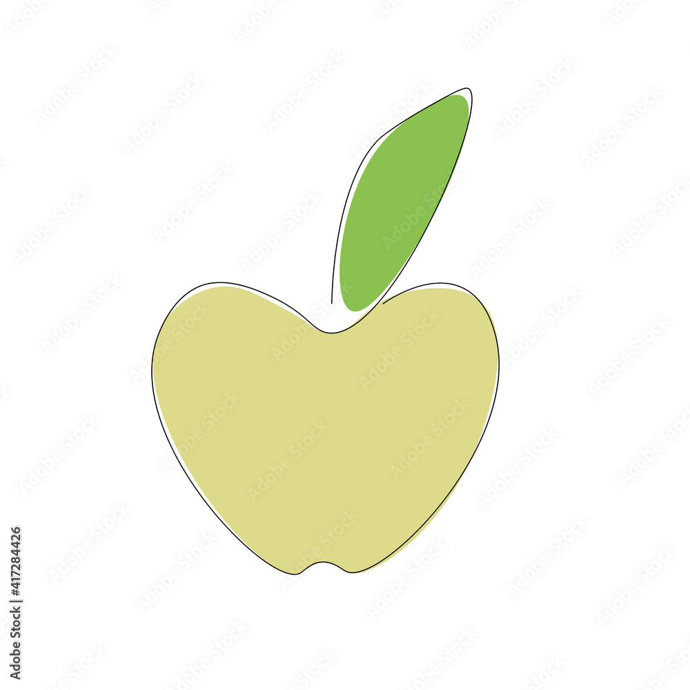 Apple fruit line draw vector illustration Apple fruit line draw vector illustration
