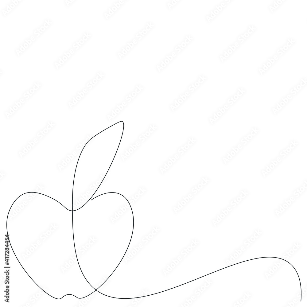 Apple fruit line draw vector illustration Apple fruit line draw vector illustration