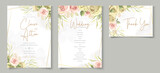 Elegant floral wedding invitation design set