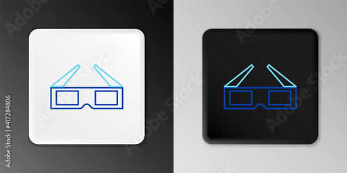 Line 3D cinema glasses icon isolated on grey background. Colorful outline concept. Vector.