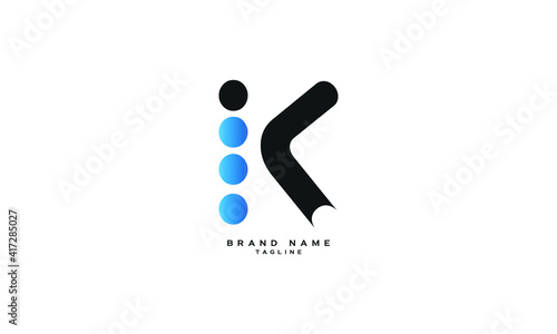 IK, KI, Abstract initial monogram letter alphabet logo design photo