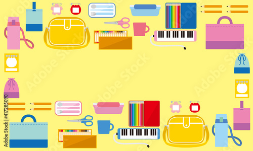 入園準備品イラスト-横長文字なし