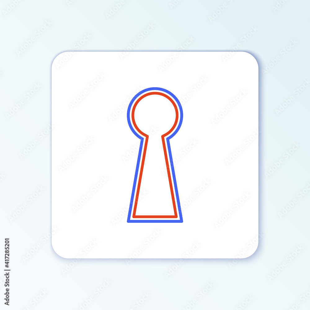 Line Keyhole icon isolated on white background. Key of success solution. Keyhole express the concept of riddle, secret, safety, security. Colorful outline concept. Vector. Line Keyhole icon isolated on white background. Key of success solution. Keyhole express the concept of riddle, secret, safety, security. Colorful outline concept. Vector.