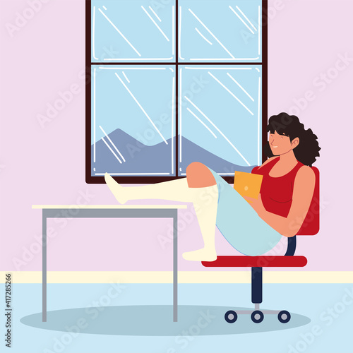 procrastination woman sitting