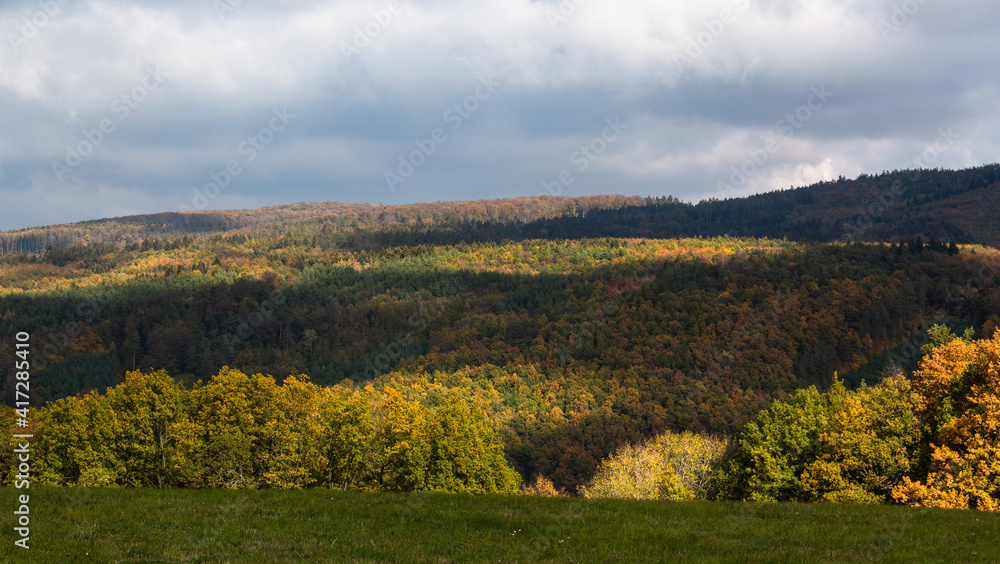 Moravian hills in golden  autumn