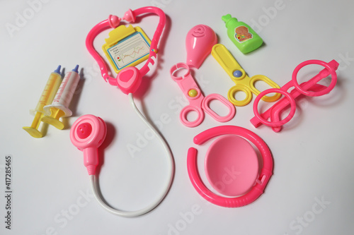 set of toy medical tools