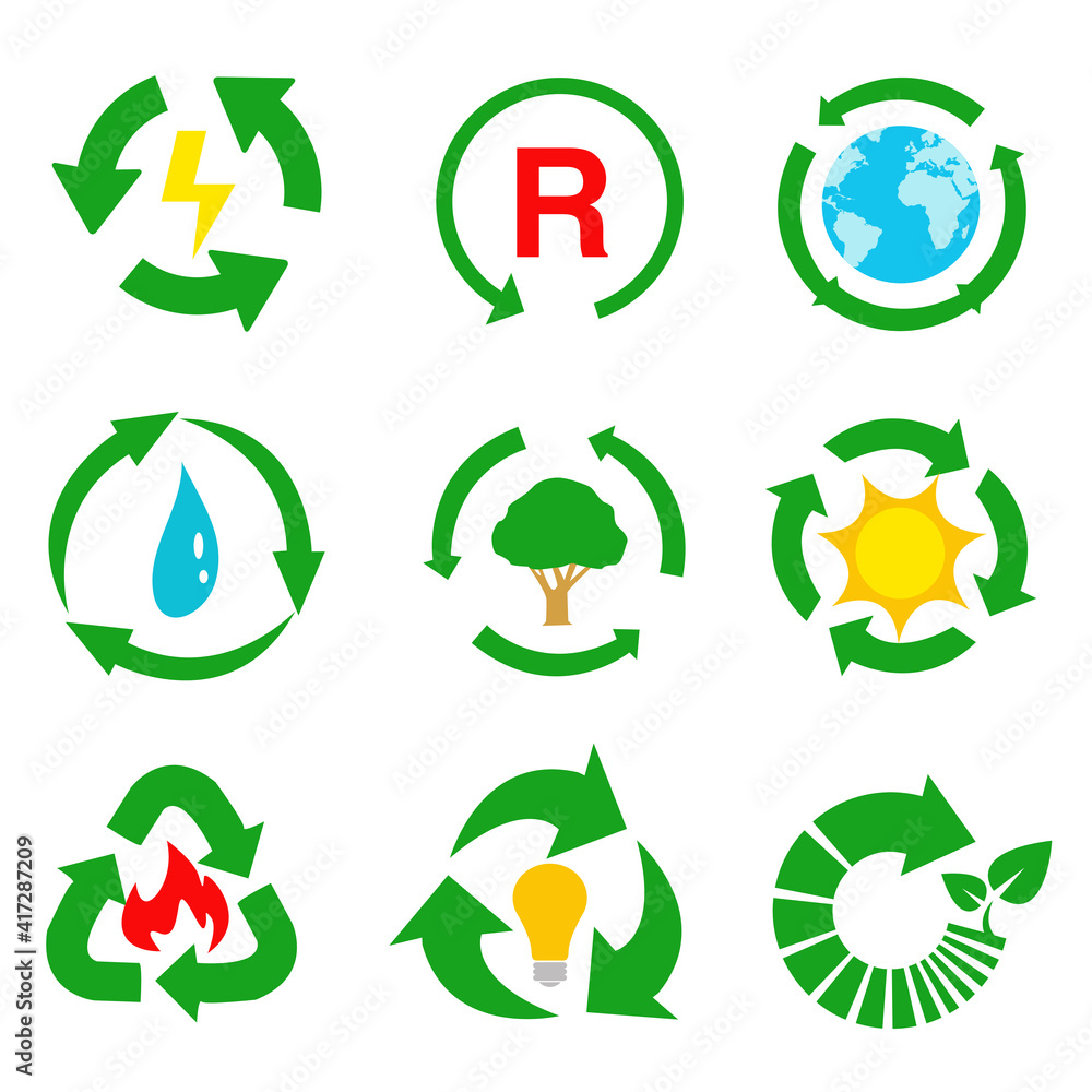 Fototapeta premium Vector recycle signs illustration