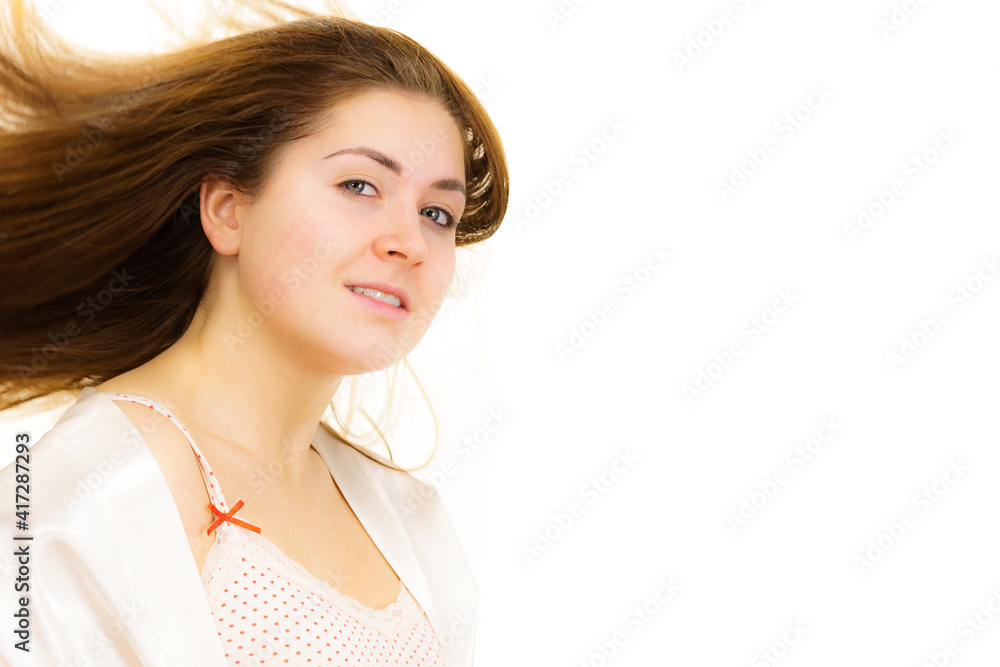 Fototapeta premium Brunette girl without makeup