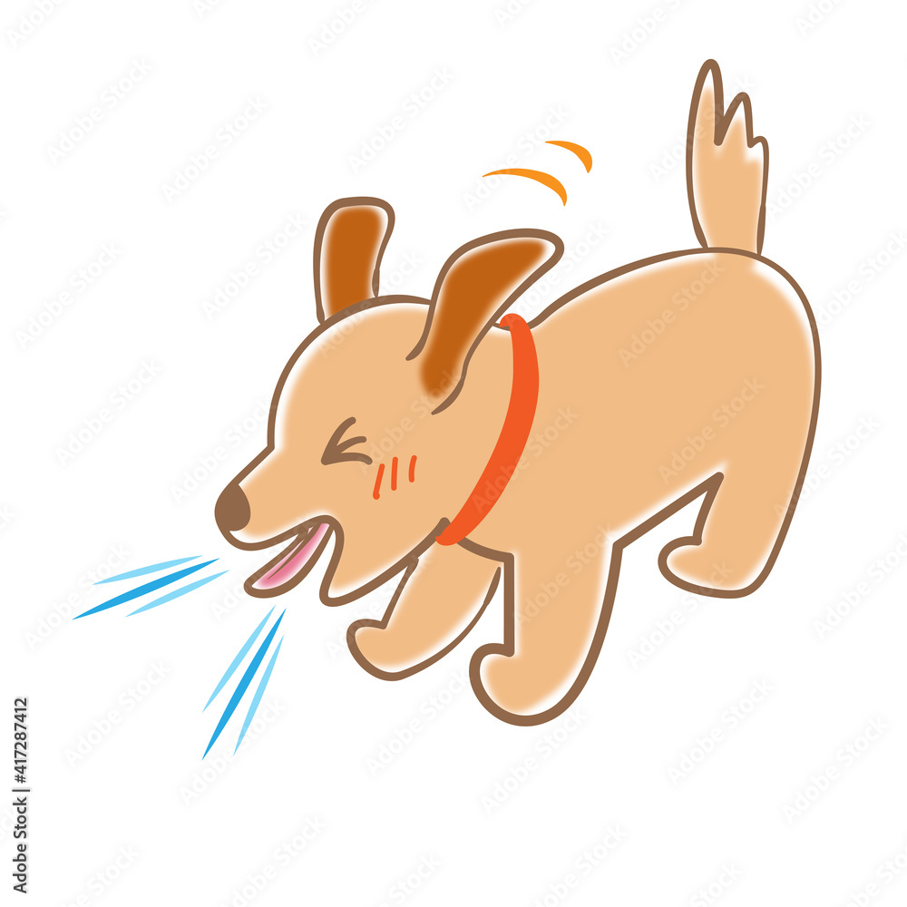 犬 風邪 せき 体調不良 イラスト素材 Stock Vector Adobe Stock