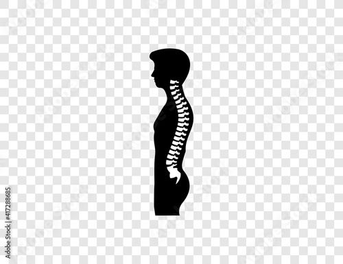 Human spine, anatomy, backbone icon. Vector illustration.