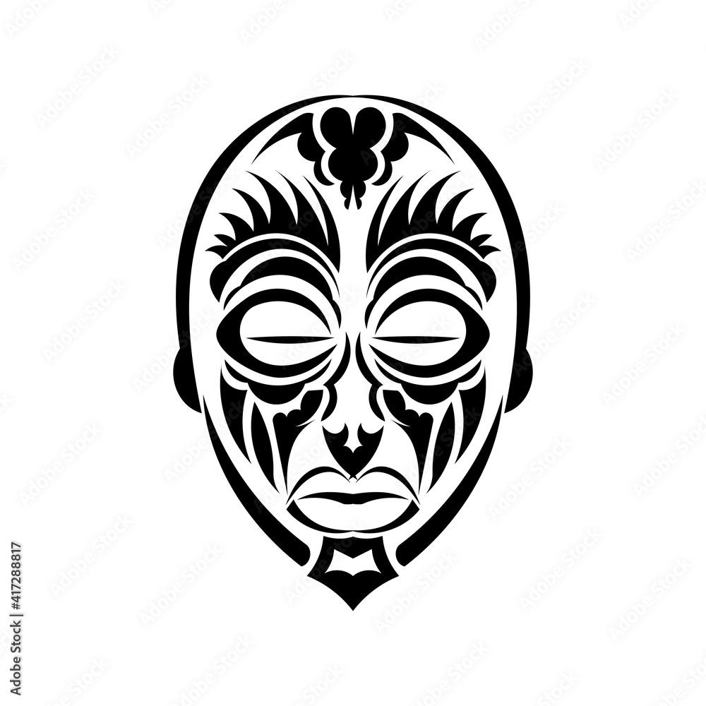 The face of the leader in the style of Polynesian ornaments. Samoan tattoo designs. Isolated. Vector illustration. The face of the leader in the style of Polynesian ornaments. Samoan tattoo designs. Isolated. Vector illustration.