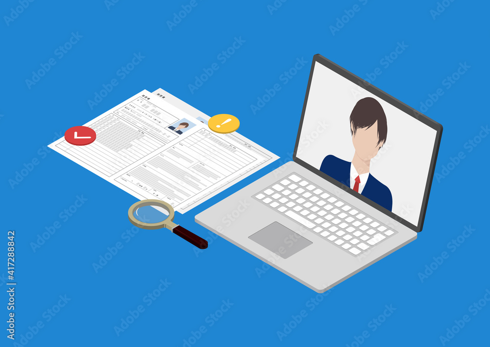 Web就活 Web面接 Web選考のイラスト素材stock Vector Adobe Stock Web就活 Web面接 Web選考のイラスト素材stock Vector Adobe Stock