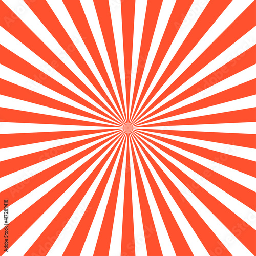 Abstract sunburst design. Orange and white model banner. Vector illustration.